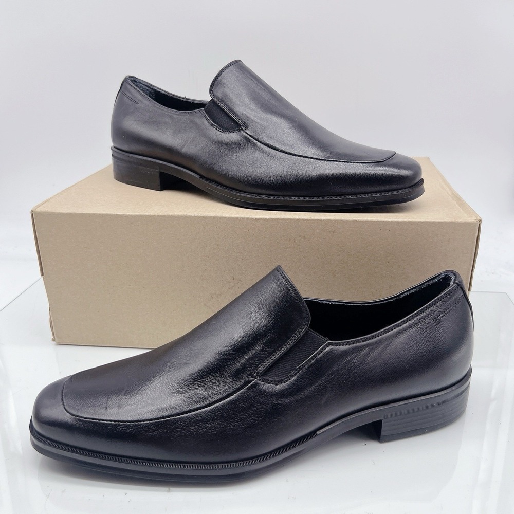 Bruno Magli Pitto Men's Dress Casual Loafer Slip On Shoes Black Learher US 7.5